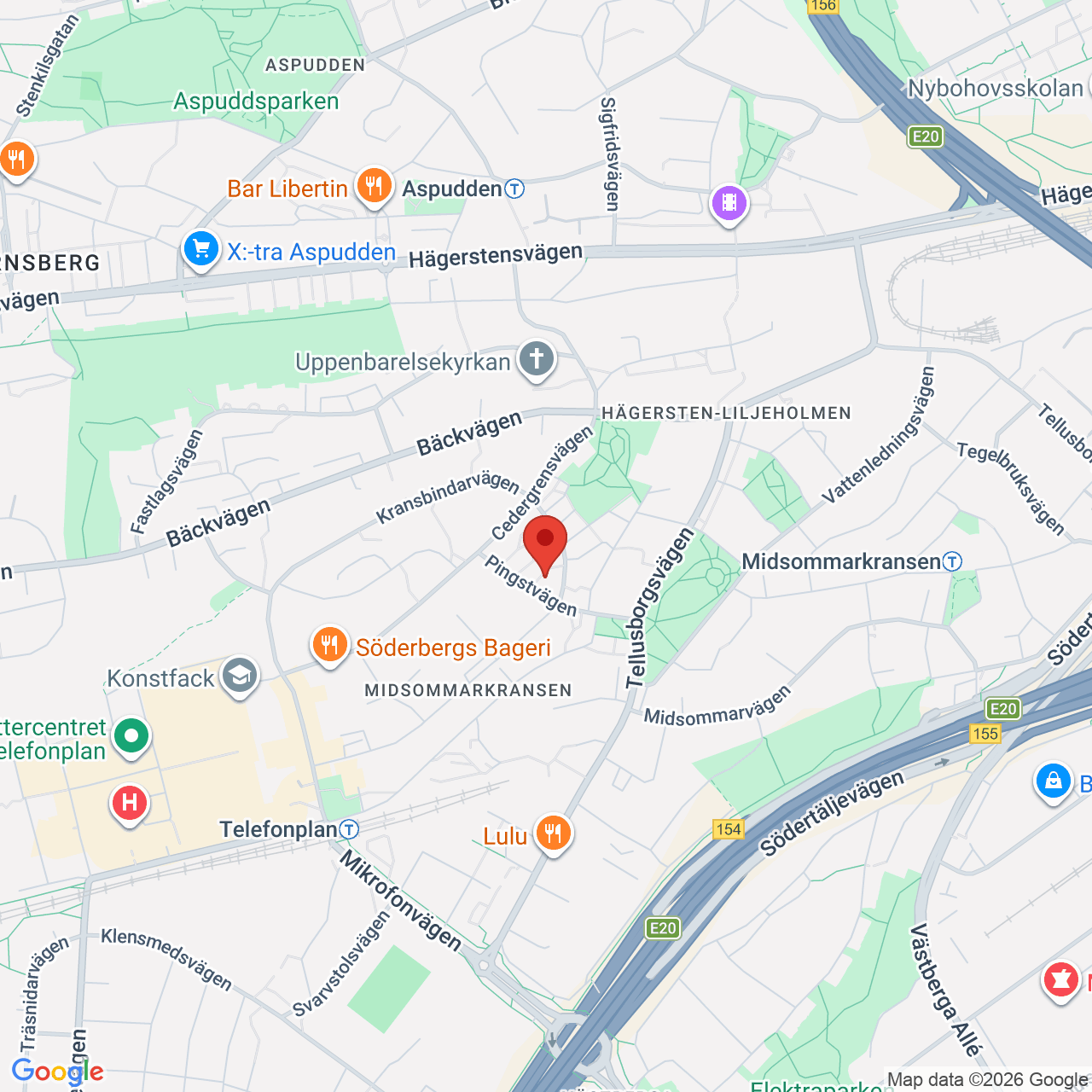 Karta som visar bostadens läge